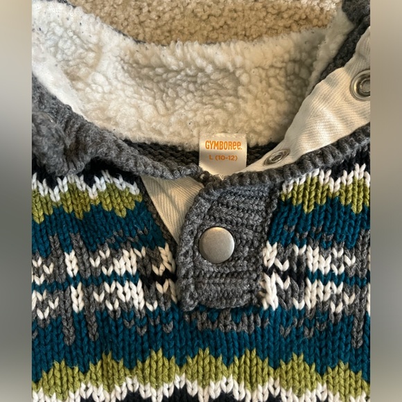 Gymboree Gray Patterned Sweater boys 10/12 - Picture 2 of 4